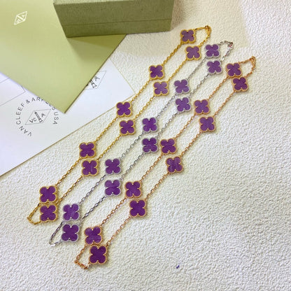 [Dawnora Jewelry Jewelry]CLOVER 10 MOTIFS  PURPLE VIOLET  NECKLACE
