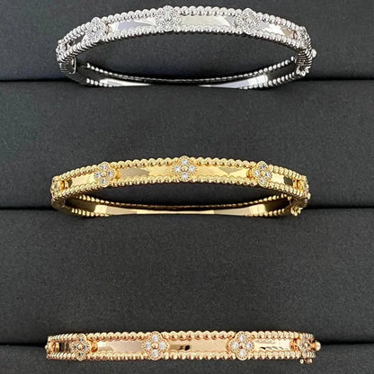 [Dawnora Jewelry]CLOVER BRACELET 4MM DIAMONDS