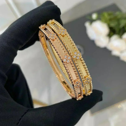 [Dawnora Jewelry]CLOVER BRACELET 4MM DIAMONDS
