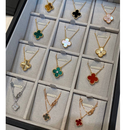 [Dawnora Jewelry]CLOVER 15MM LASER NECKLACE SILVER