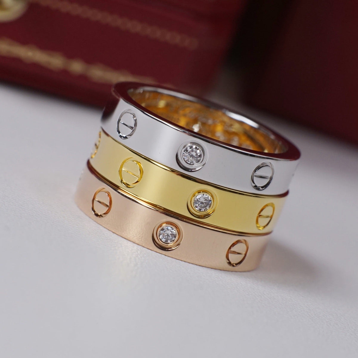 [Dawnora Jewelry]LOVE 4MM 1 DIAMOND RING