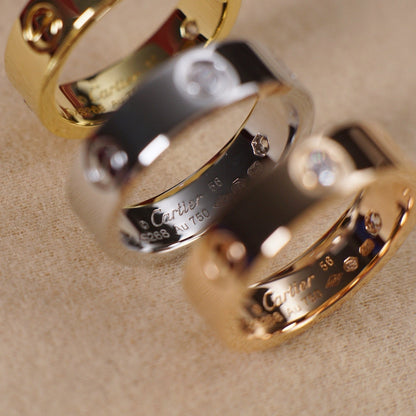 [Dawnora Jewelry]LOVE 5.5MM 3 DIAMOND RING