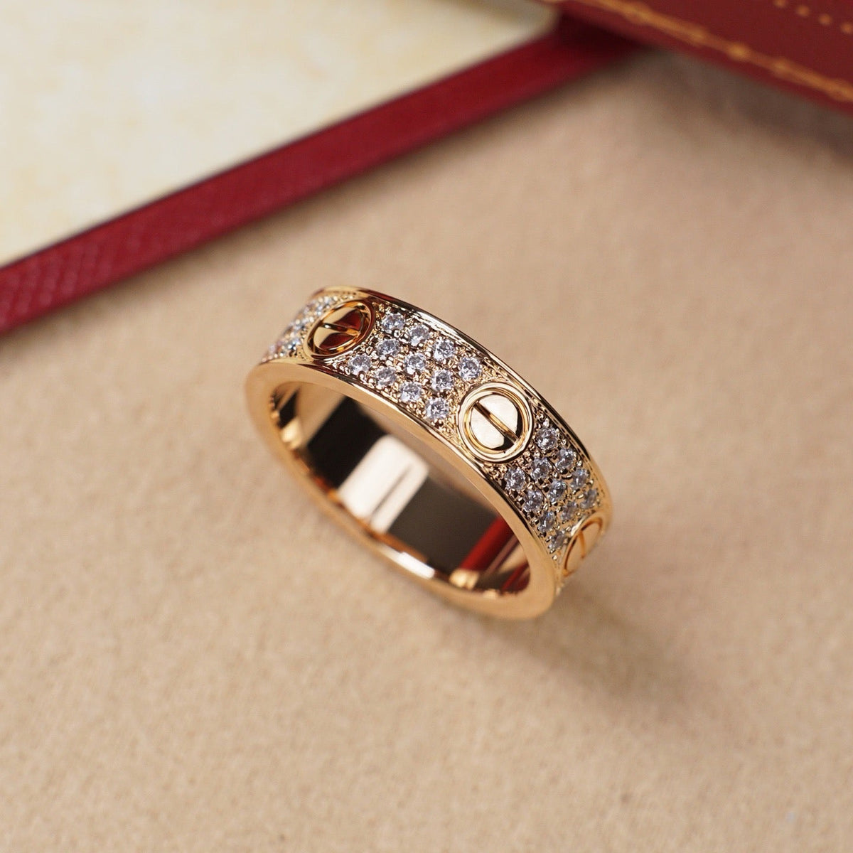 [Dawnora Jewelry]LOVE RING 5.5MM DIAMONDS PAVED
