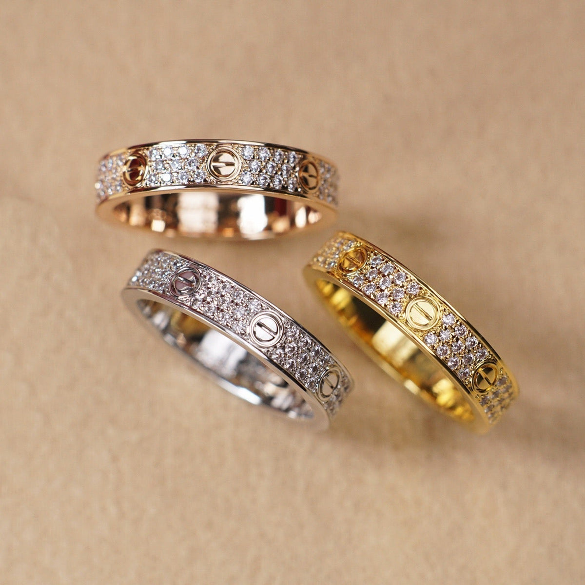 [Dawnora Jewelry]LOVE RING 4.0MM DIAMOND PAVED