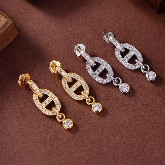 [Dawnora Jewelry]HM CHAINE DIAMOND EARRINGS