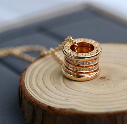 [Dawnora Jewelry]ZERO 1 PINK GOLD DIAMOND NECKLACE