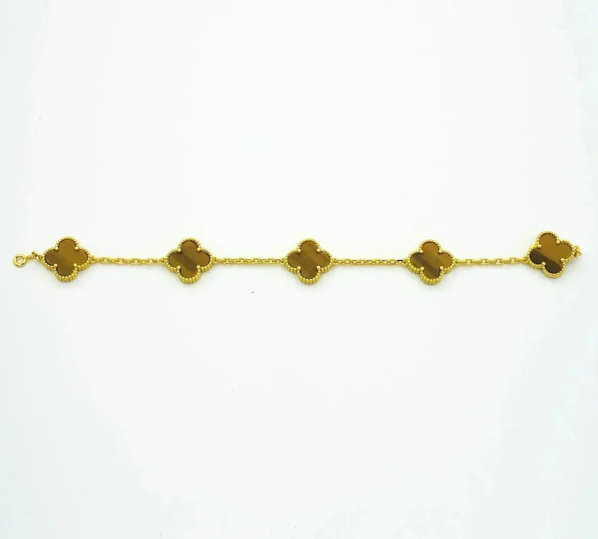 [Dawnora Jewelry] CLOVER 5 MOTIFS TIGER EYE BRACELET COLLECTION