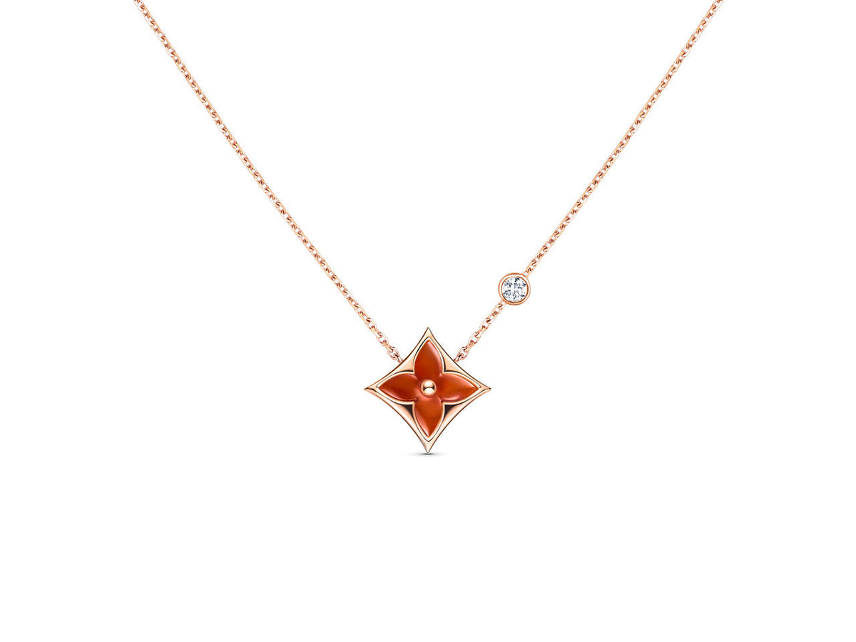 [Dawnora Jewelry]STAR NECKLACE PINK GOLD 1 DIAMOND