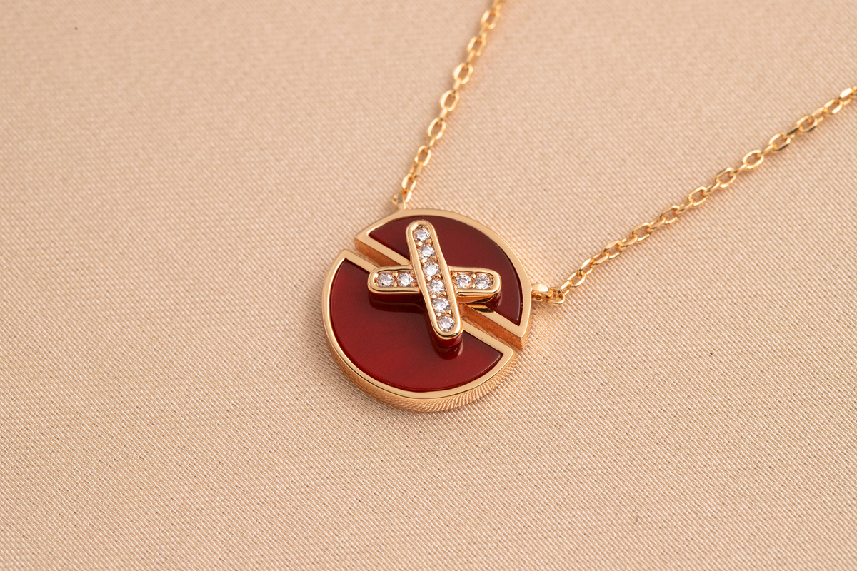 [Dawnora Jewelry]JEUX DE PINK GOLD DIAMOND NECKLACE