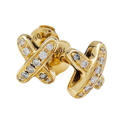 [Dawnora Jewelry]JEUX DE GOLD DIAMOND EARRINGS