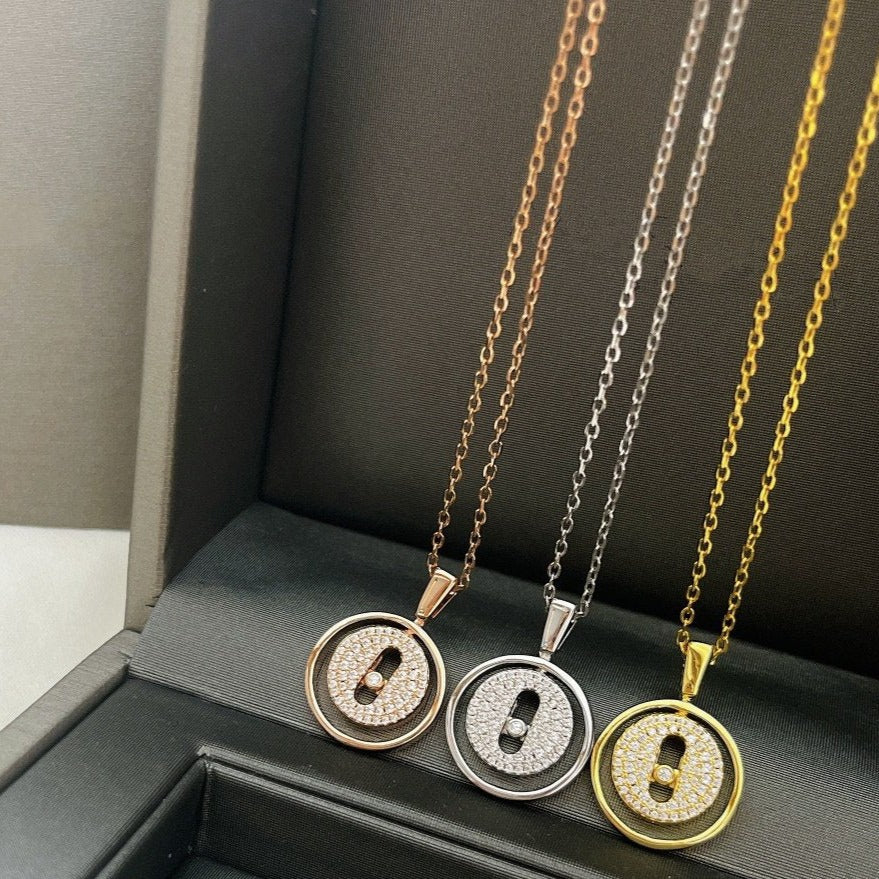 [Dawnora Jewelry]LUCKY MOVER PM PAVED NECKLACE