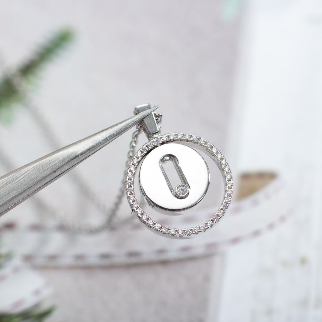 [Dawnora Jewelry]LUCKY MOVE PM NECKLACE SILVER DIAMOND