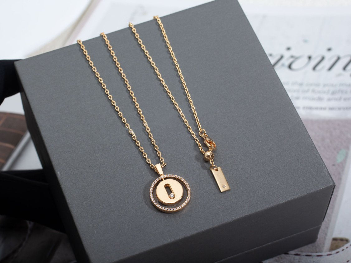 [Dawnora Jewelry]LUCKY MOVE PM NECKLACE PINK GOLD DIAMOND