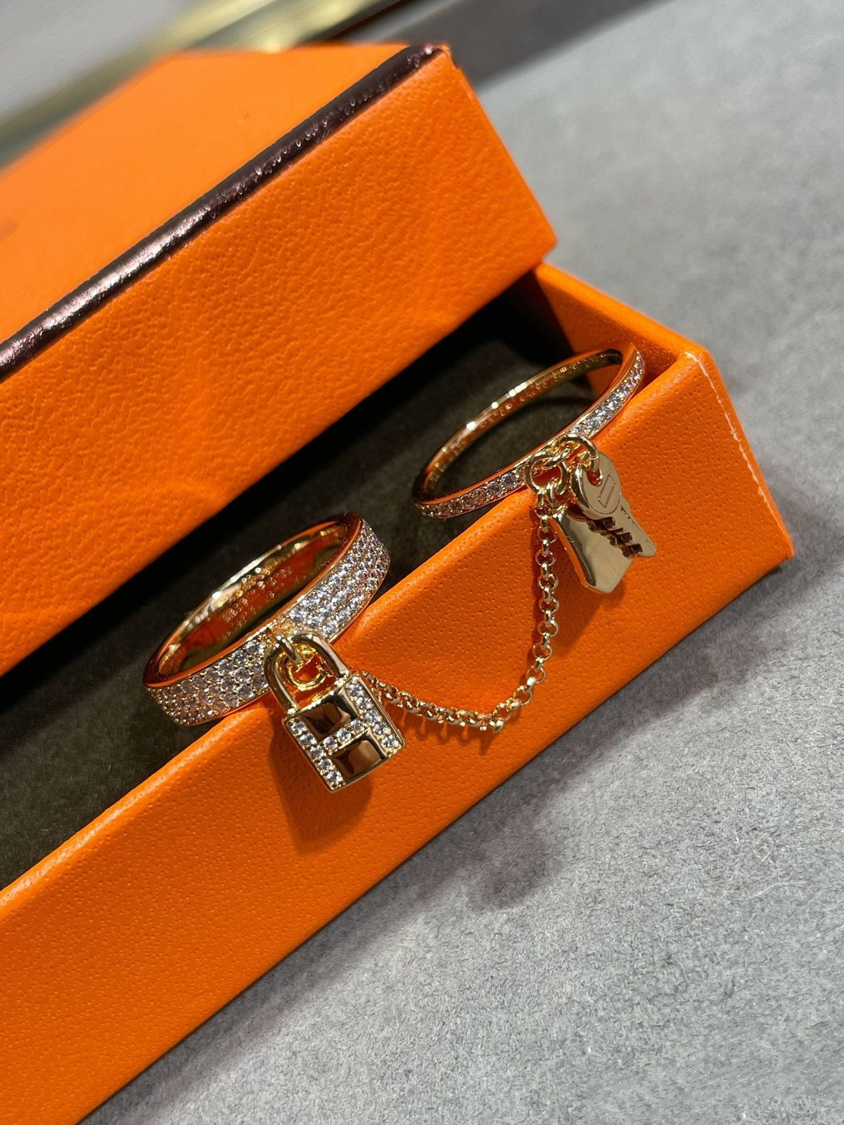 [Dawnora Jewelry]HM KELLY CLOCHETTE DOUBLE RING IN  WITH DIAMONDS