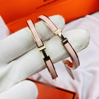[Dawnora Jewelry]CLASSIC HM CLIC  PINK 8MM ENAMEL BRACELET