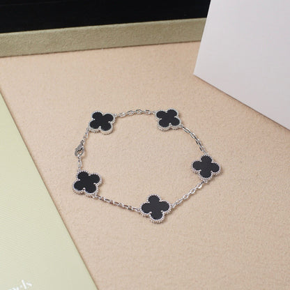 [Dawnora Jewelry] CLOVER 5 MOTIF ONYXS BRACELET COLLECTION