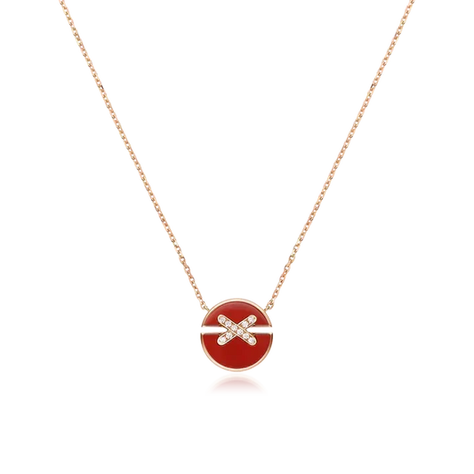 [Dawnora Jewelry]JEUX DE ROSE GOLD DIAMOND NECKLACE