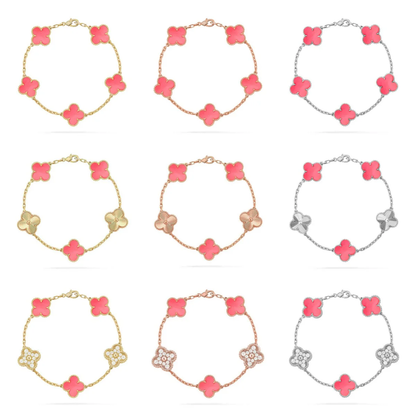 [Dawnora Jewelry] CLOVER 5 MOTIFS  PINK MOP BRACELET COLLECTION