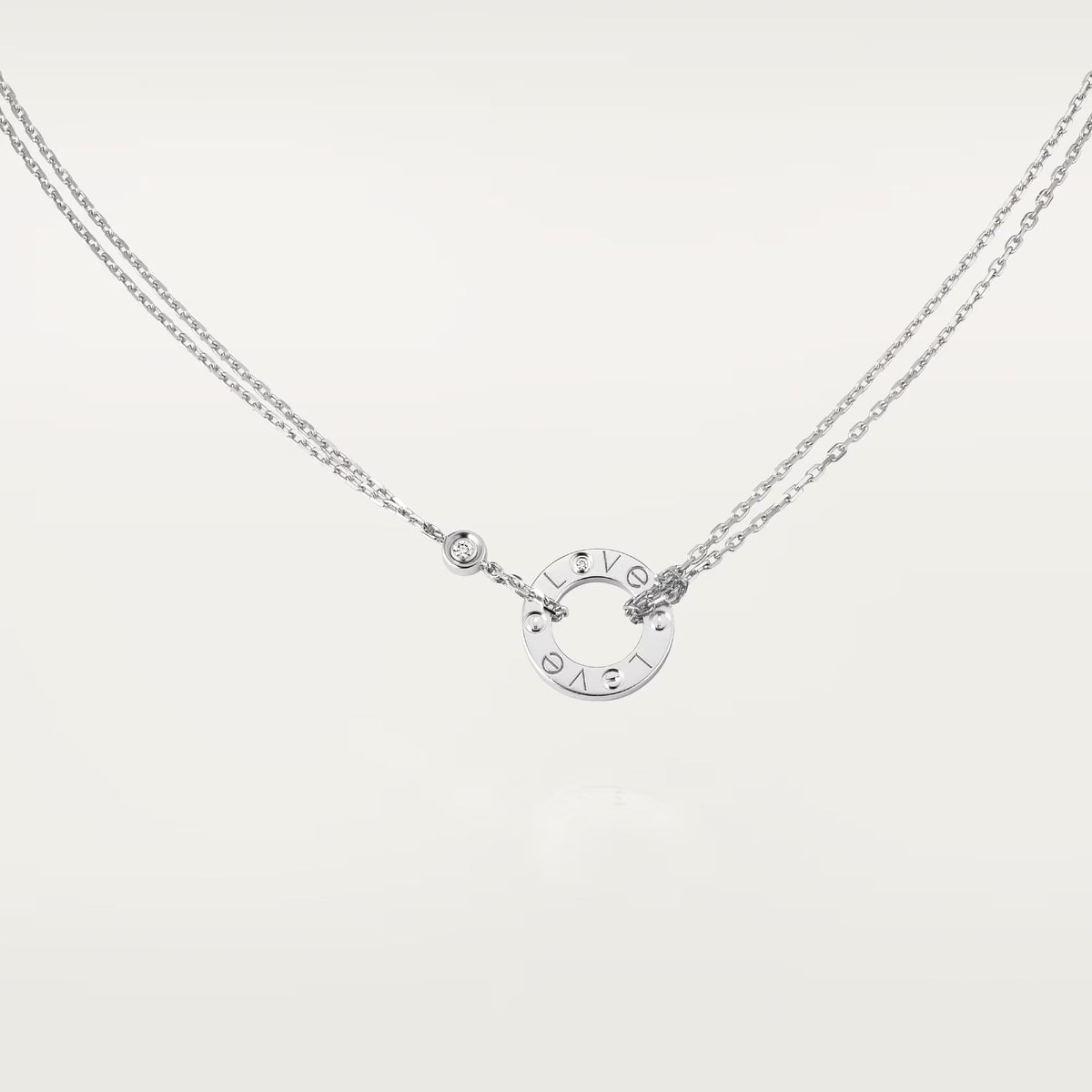 [Dawnora Jewelry]LOVE NECKLACE 16MM 2 DIAMONDS