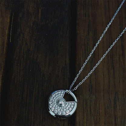 [Dawnora Jewelry]AMULETTE SILVER FULL DIAMOND NECKLACE