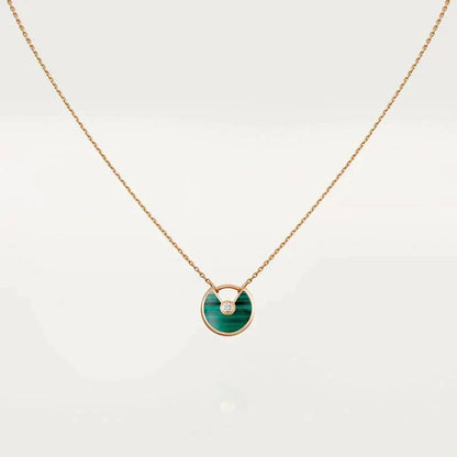 [Dawnora Jewelry]AMULETTE ROSE GOLD MALACHITE NECKLACE