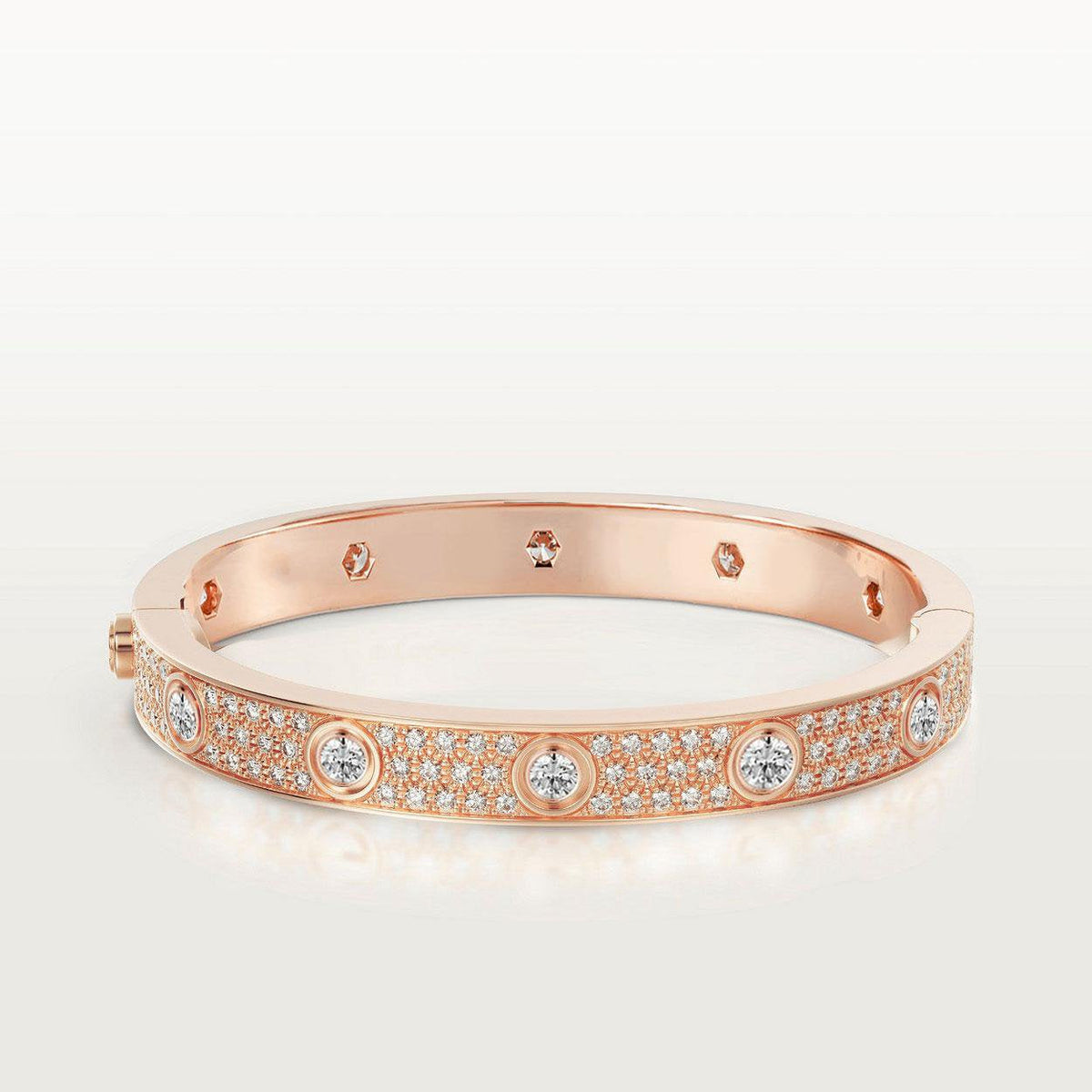 [Dawnora Jewelry]LOVE BRACELET 6.1MM DIAMOND-PAVED 10 BIG DIAMONDS