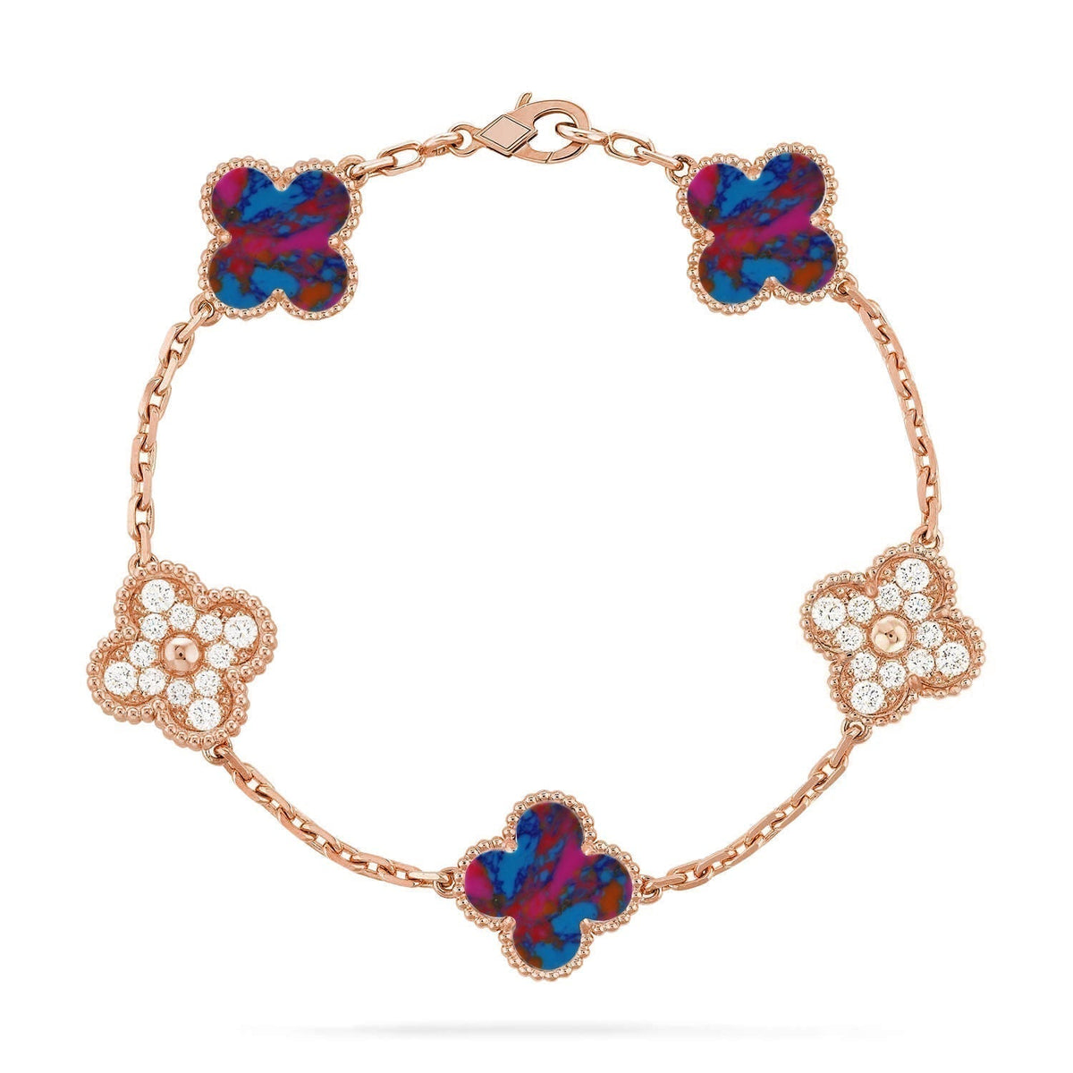 [Dawnora Jewelry]CLOVER 5 MOTIF COLOR GEMSTONES BRACELET COLLECTION