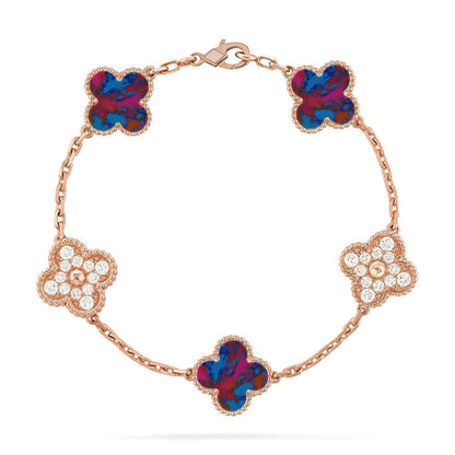 [Dawnora Jewelry]CLOVER 5 MOTIF COLOR GEMSTONES BRACELET COLLECTION