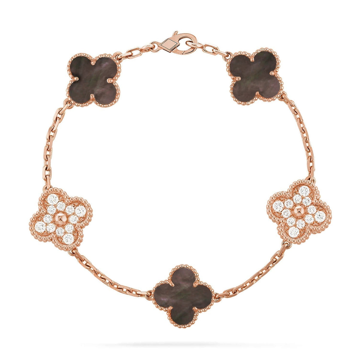 [Dawnora Jewelry] CLOVER 5 MOTIF GRAY MOP BRACELET COLLECTION