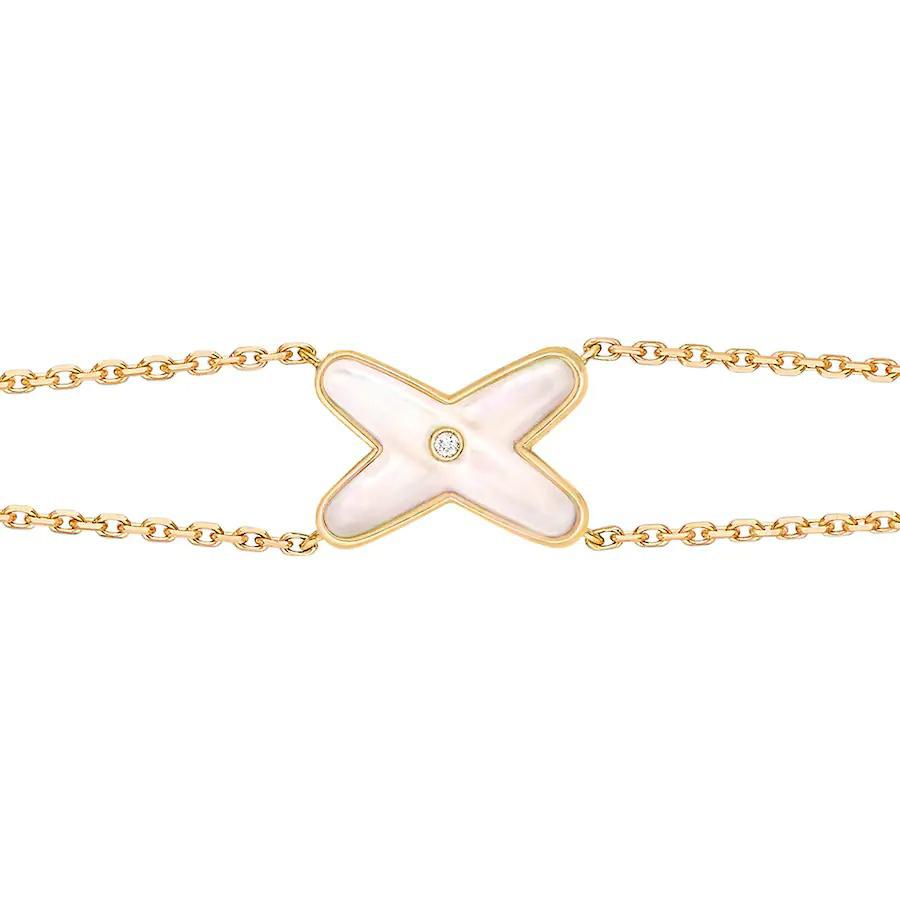 [Dawnora Jewelry]JEUX BRACELET WHITE MOP GOLD 1 DIAMOND