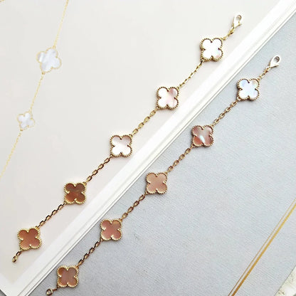 [Dawnora Jewelry] CLOVER 5 MOTIFS  PINK MOP BRACELET COLLECTION