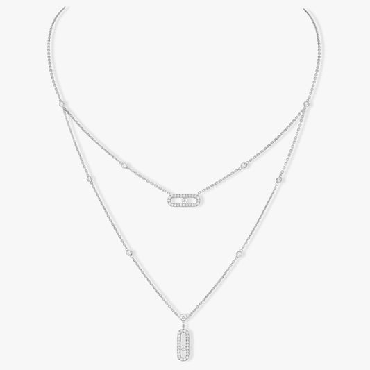 [Dawnora Jewelry]MOVE 2 ROW DIAMOND NECKLACE