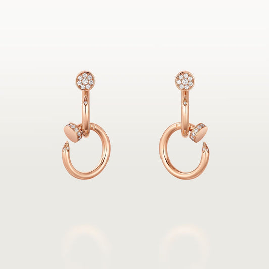 [Dawnora Jewelry]JUSTE HALF DIAMOND DOUBLE EARRINGS
