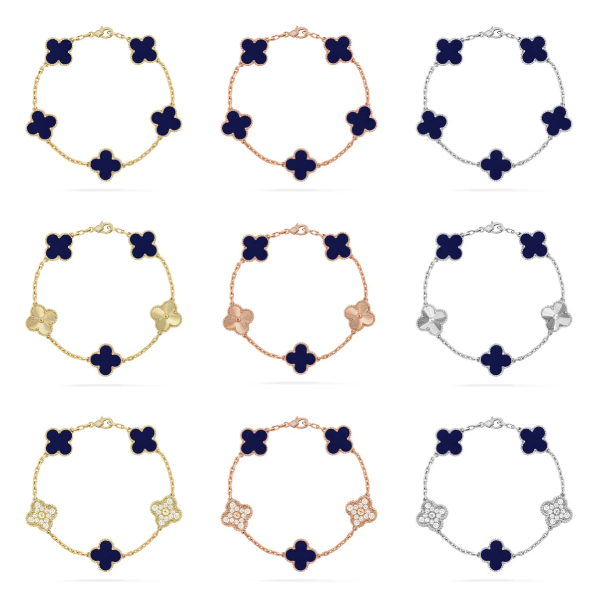 [Dawnora Jewelry]CLOVER 5 MOTIF LAPIS LAZULI BRACELET COLLECTION