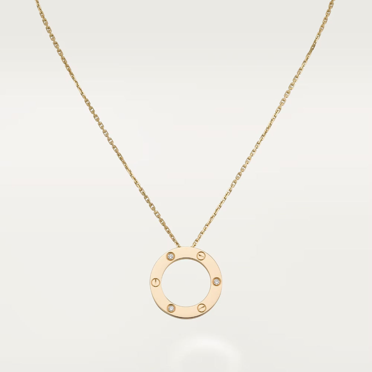 [Dawnora Jewelry]LOVE NECKLACE 16MM 3 DIAMONDS