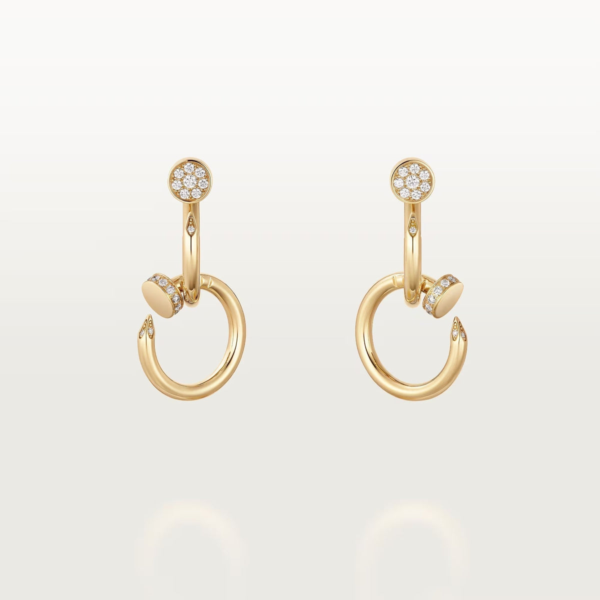 [Dawnora Jewelry]JUSTE HALF DIAMOND DOUBLE EARRINGS