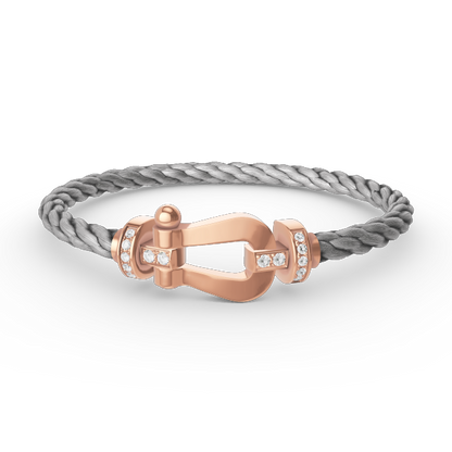 [Dawnora Jewelry]FORCE LARGE HORSESHOE HALF DIAMOND BRACELET ROSE GOLD