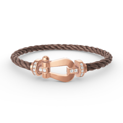 [Dawnora Jewelry]FORCE LARGE HORSESHOE HALF DIAMOND BRACELET ROSE GOLD