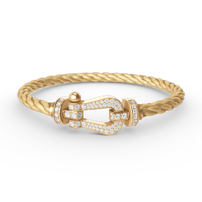 [Dawnora Jewelry]FORCE LARGE HORSESHOE FULL DIAMOND BRACELET GOLD