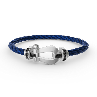 [Dawnora Jewelry]FORCE LARGE HORSESHOE BLACK DIAMOND BRACELET SILVER