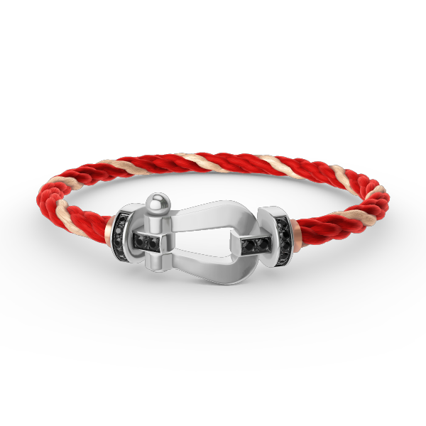 [Dawnora Jewelry]FORCE LARGE HORSESHOE BLACK DIAMOND BRACELET SILVER