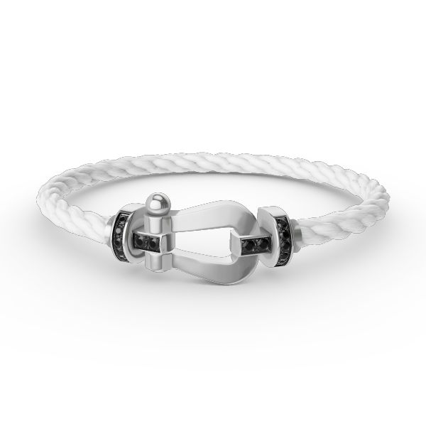 [Dawnora Jewelry]FORCE LARGE HORSESHOE BLACK DIAMOND BRACELET SILVER