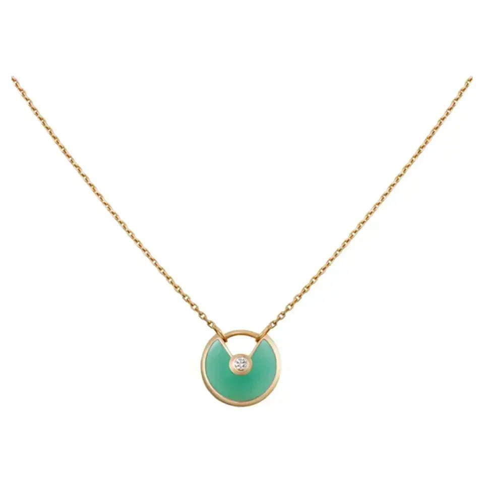 [Dawnora Jewelry]AMULETTE GOLD MALACHITE NECKLACE