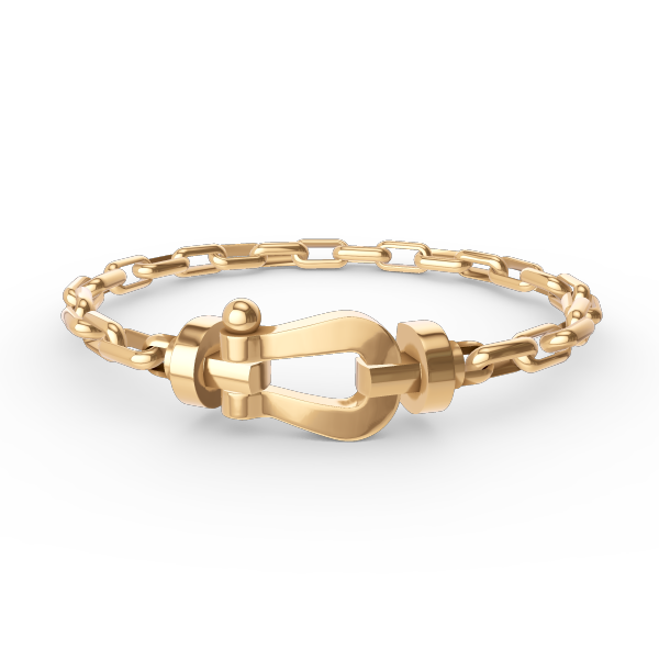 [Dawnora Jewelry]FORCE LARGE HORSESHOE CLASP  METAL BRACELET