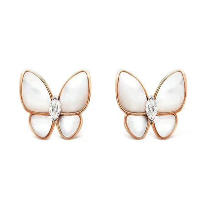 [Dawnora Jewelry]BUTTERFLY MOP DIAMOND EARRINGS