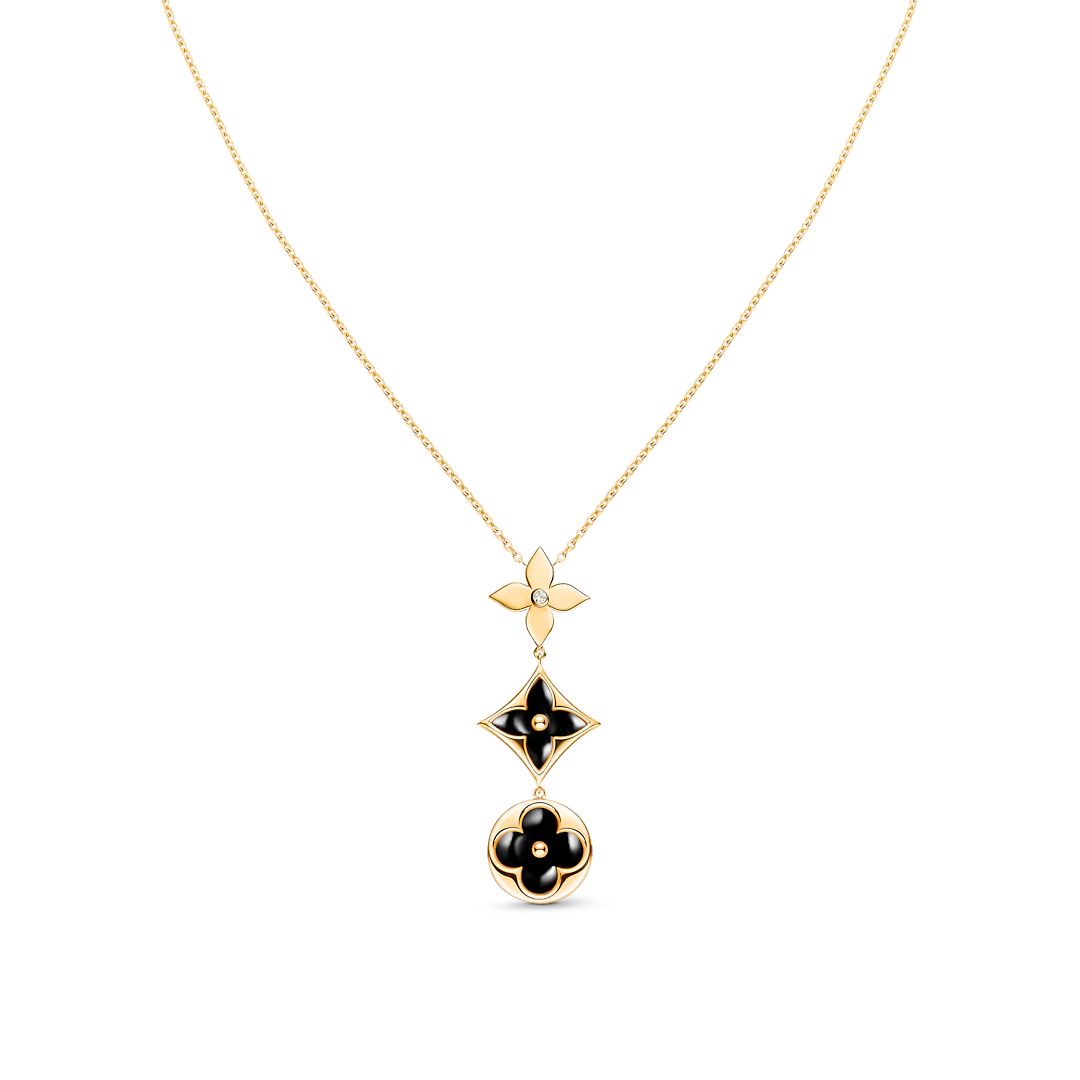 [Dawnora Jewelry]STAR AND SUN ONYX PINK GOLD NECKLACE