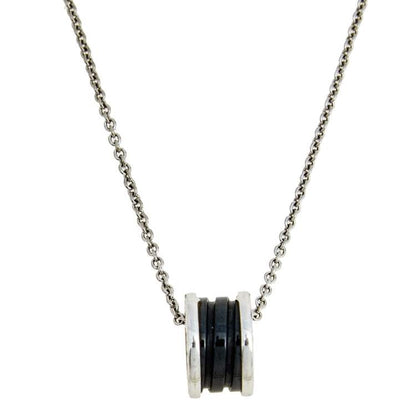 [Dawnora Jewelry]ZERO 1 BLACK CERAMIC SILVER NECKLACE