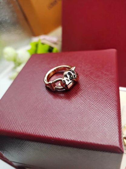 [Dawnora Jewelry]LEOPARD-HEAD LEOPARD-PRINT COUPLE RING