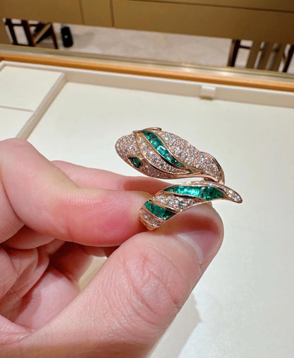 [Dawnora Jewelry]BRAND NEW LUXURY GREEN SNAKE RING