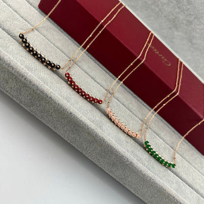 [Dawnora Jewelry]NEW STUD COLORED GEM PENDANT NECKLACE